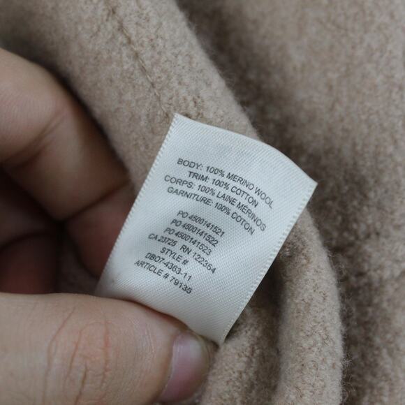 Wilfred Free Jacket Small The Ganna Long Shirt Flax Beige 100% Merino Wool Coat - Picture 11 of 14